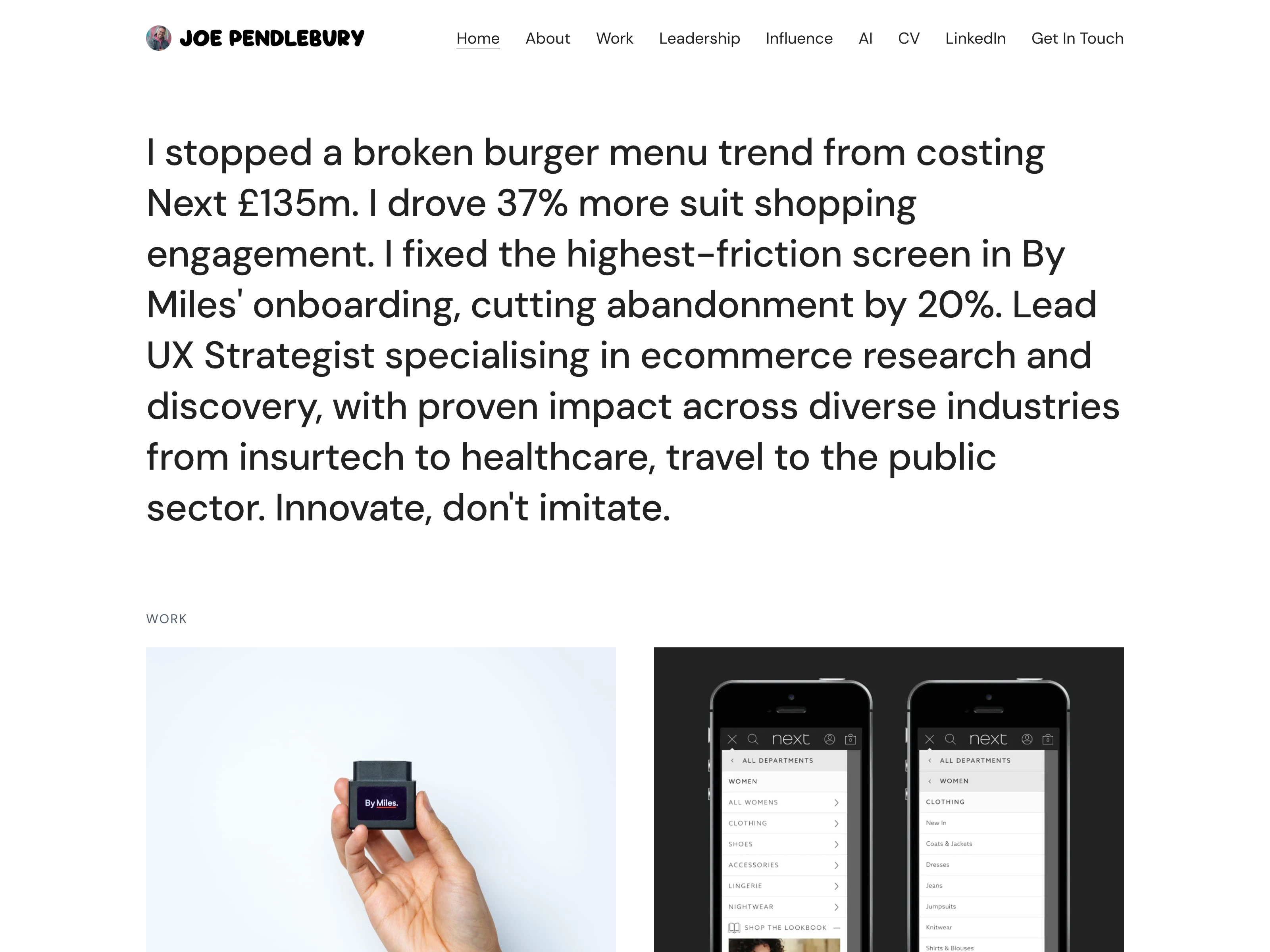 Joe Pendlebury's portfolio