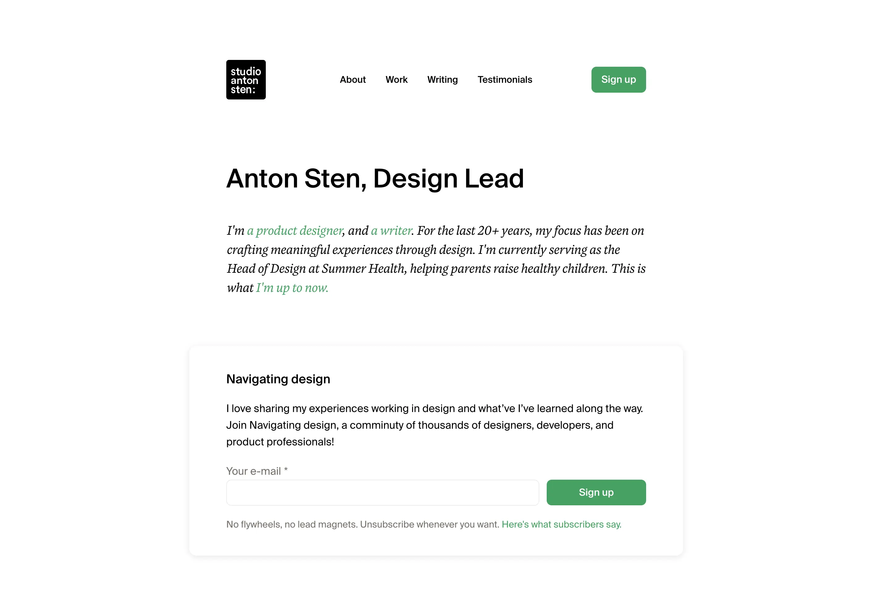 Anton Sten's portfolio