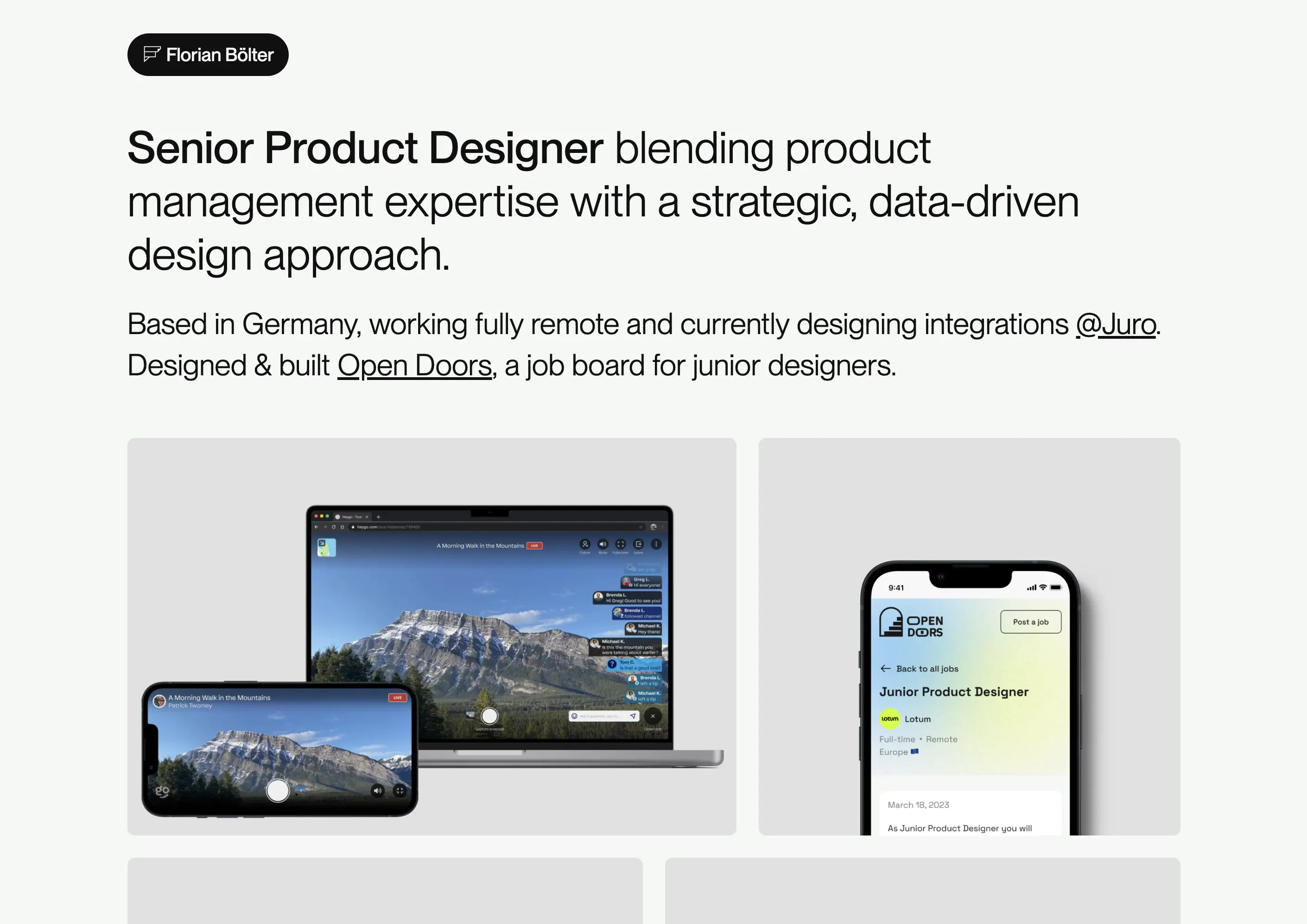Florian Bölter's portfolio